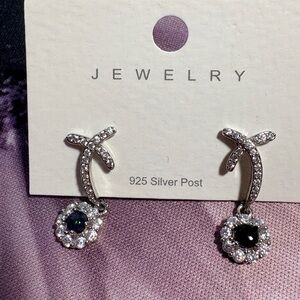 Elegant Silver and Black Earrings